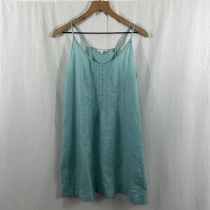 Eileen Fisher Aqua Blue Linen Slip Dress